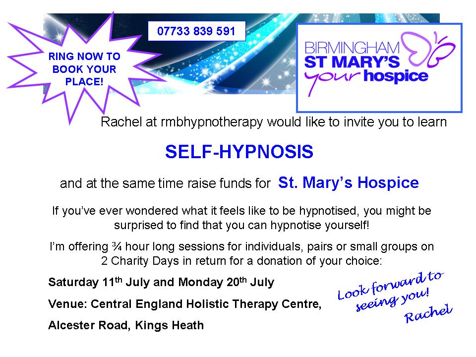 Advert for self-hypnosis days