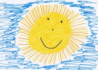 Child's drawing of the sun